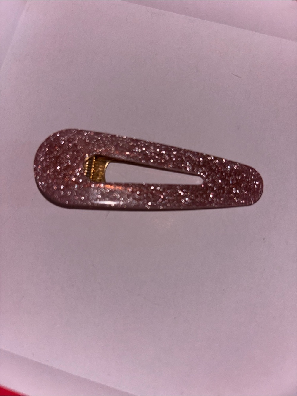 Sparkling Pink Glitter Clip Hair Barrette